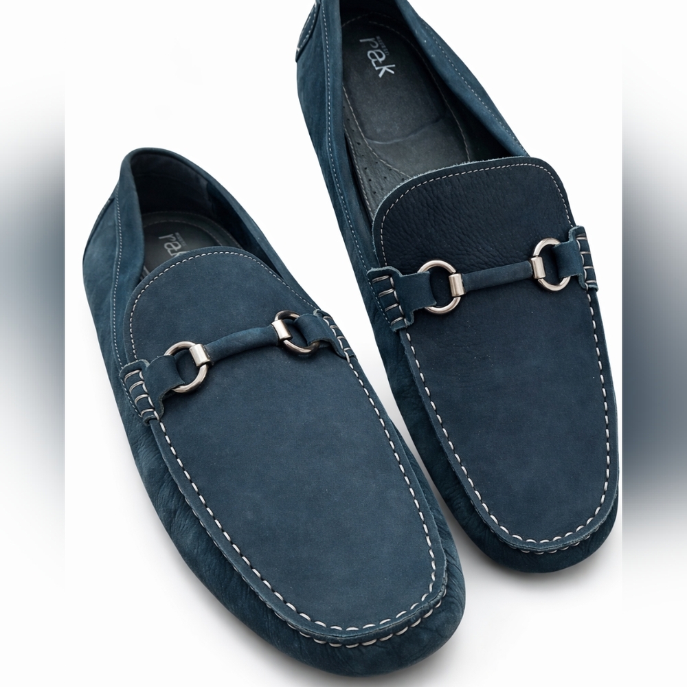 BLUE SUEDE Men's LEATHER BIT Driving Business Casual LOAFERS Dress Shoes Sz 13 M